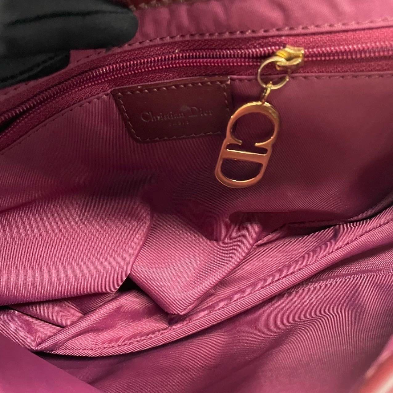 Dior Saddle Vintage Medium Red Burgundy Monogram Oblique Umhängetasche 2002 im Angebot 7