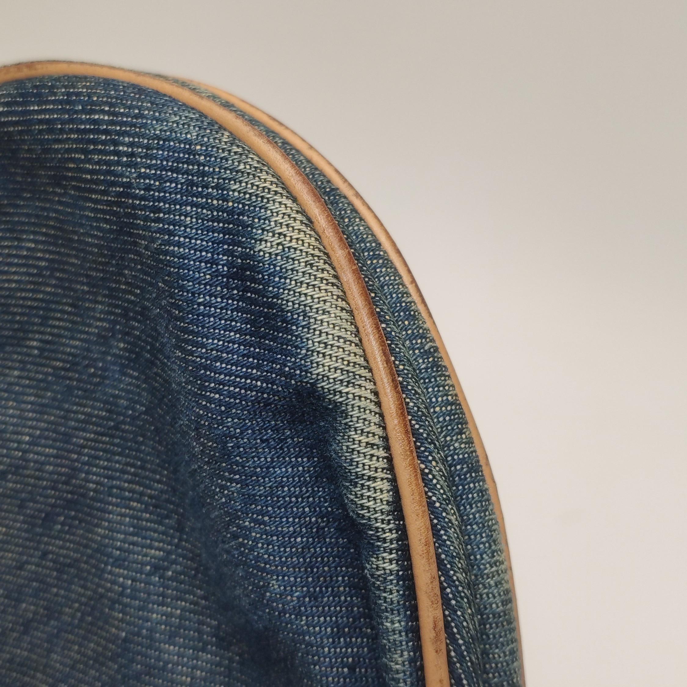 Dior Saddle Vintage Navy Denim with Silk Lining and Leather Trim 8