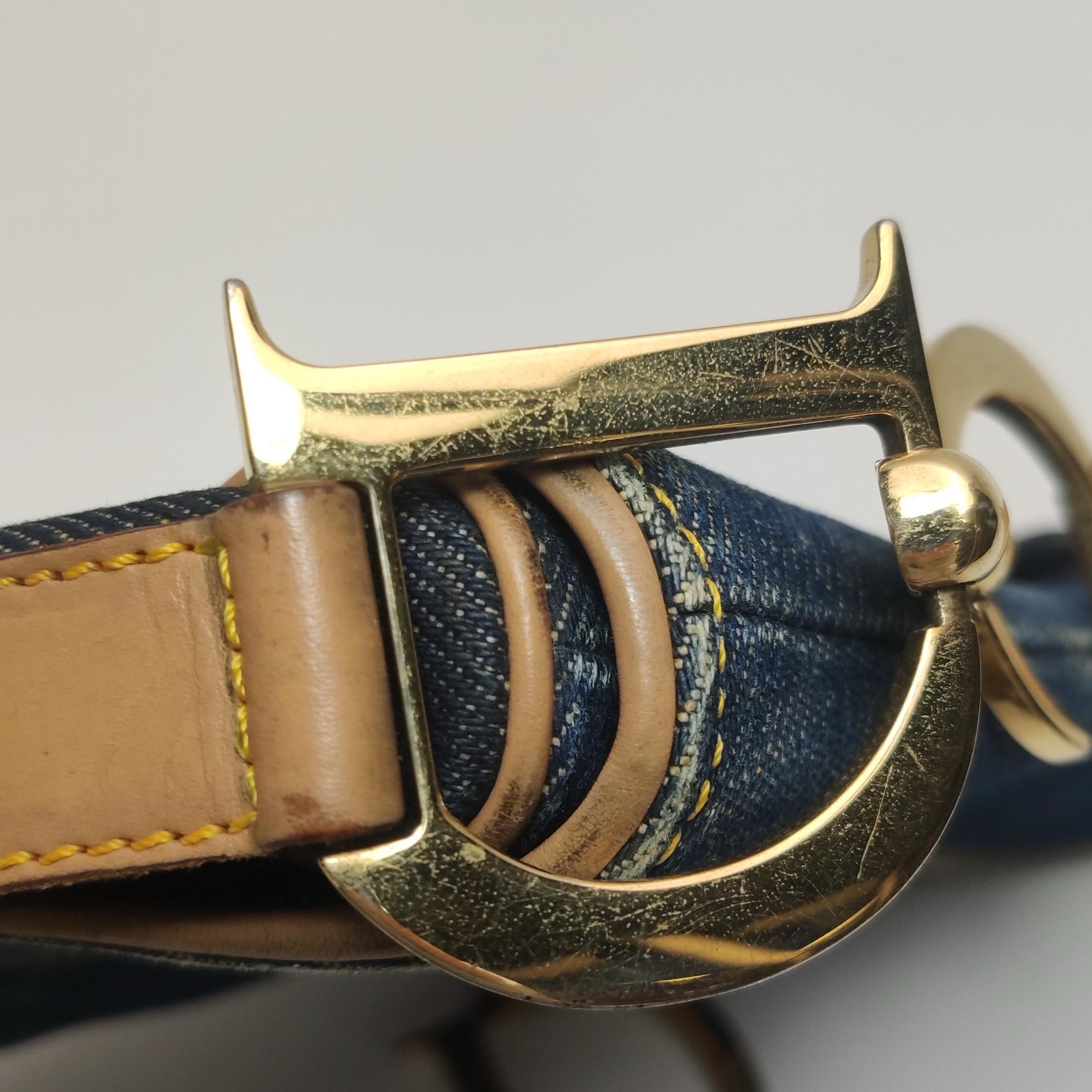 Dior Saddle Vintage Navy Denim with Silk Lining and Leather Trim 9