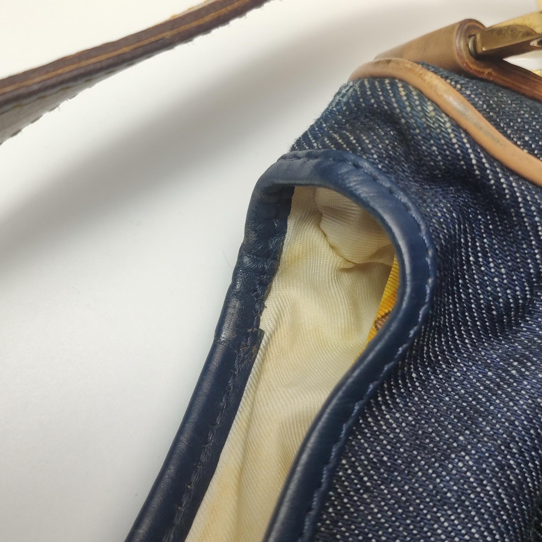 Dior Saddle Vintage Navy Denim with Silk Lining and Leather Trim 2