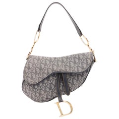 Dior Saddle Vintage Navy Oblique with Multicolor Silk Lining