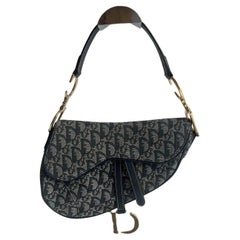 Dior Saddle Vintage Navy Oblique with Multicolor Silk Lining