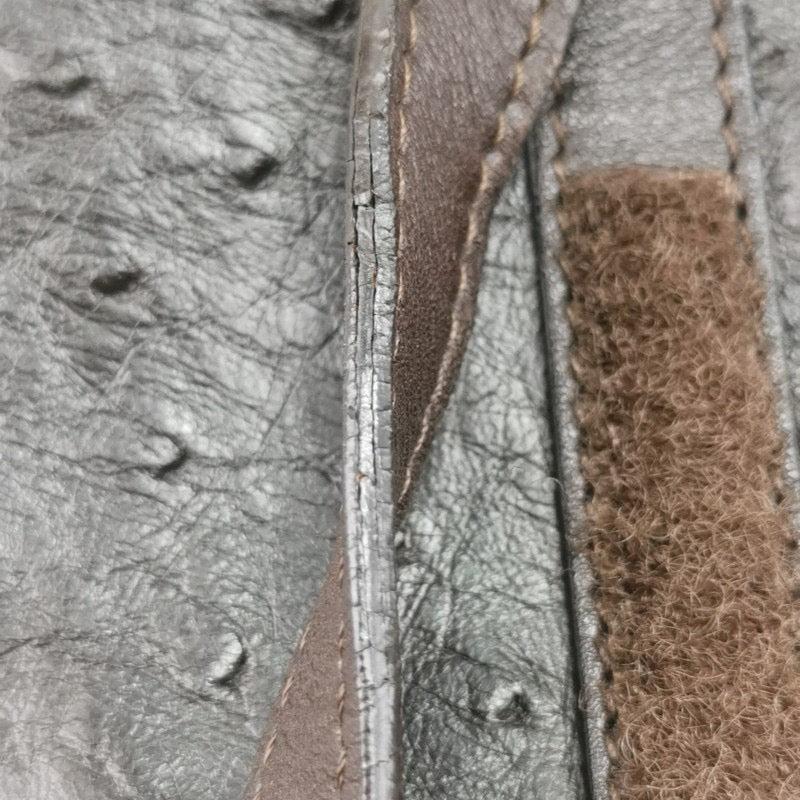 Dior Saddle Vintage Ostrich Leather Dark Brown Shoulder Bag For Sale 7