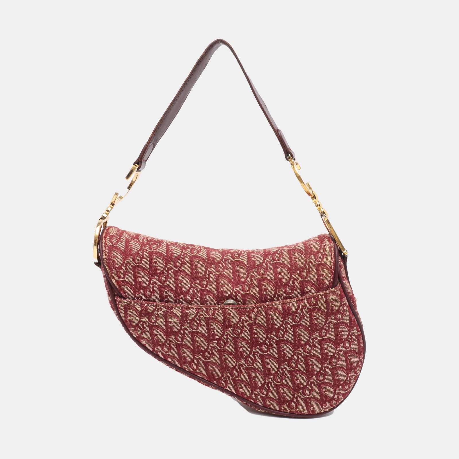 Women's Dior Saddle Vintage Red Burgundy Oblique