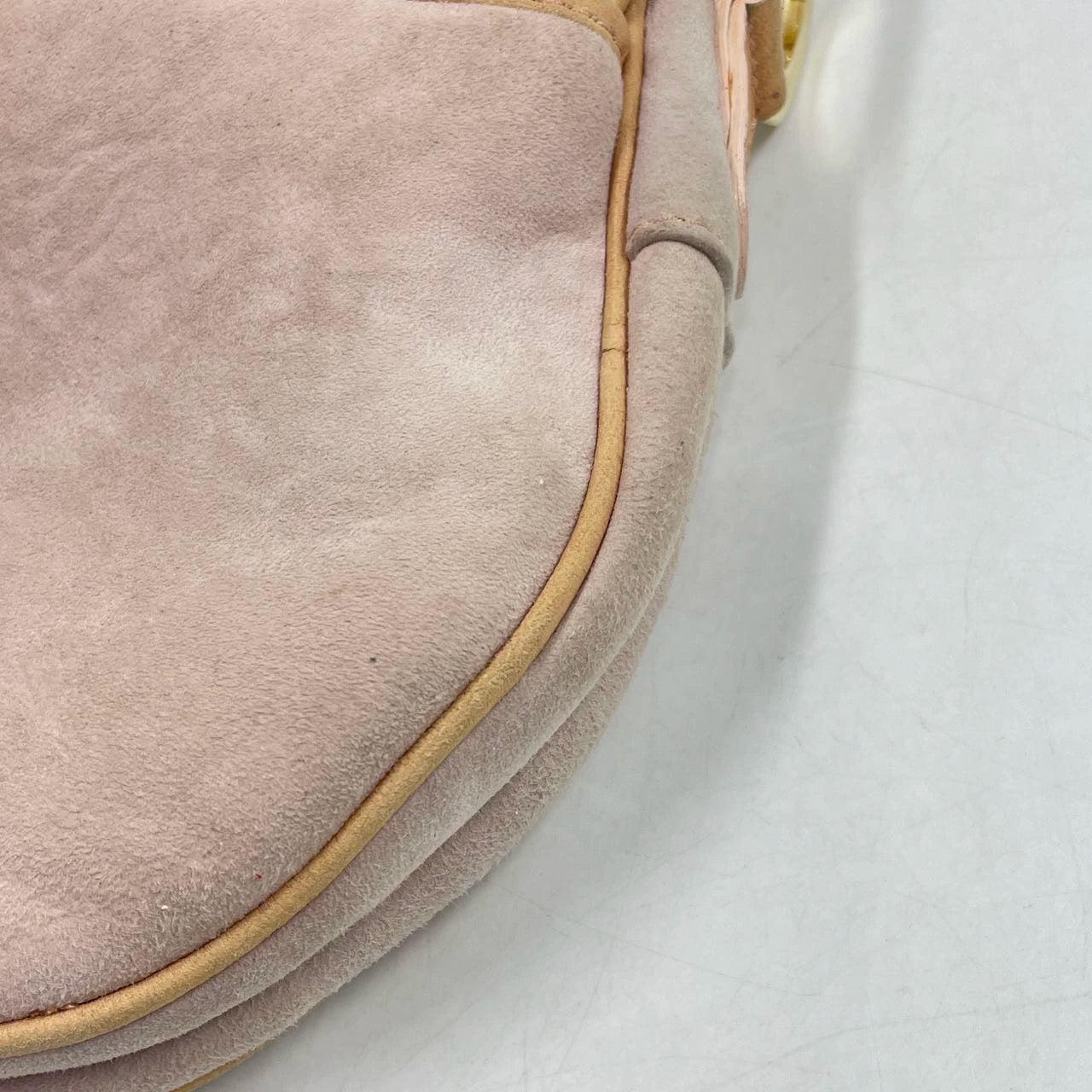 Dior Saddle Vintage Shoulder Bag Medium Shearling and Ostrich Leather Pink For Sale 8