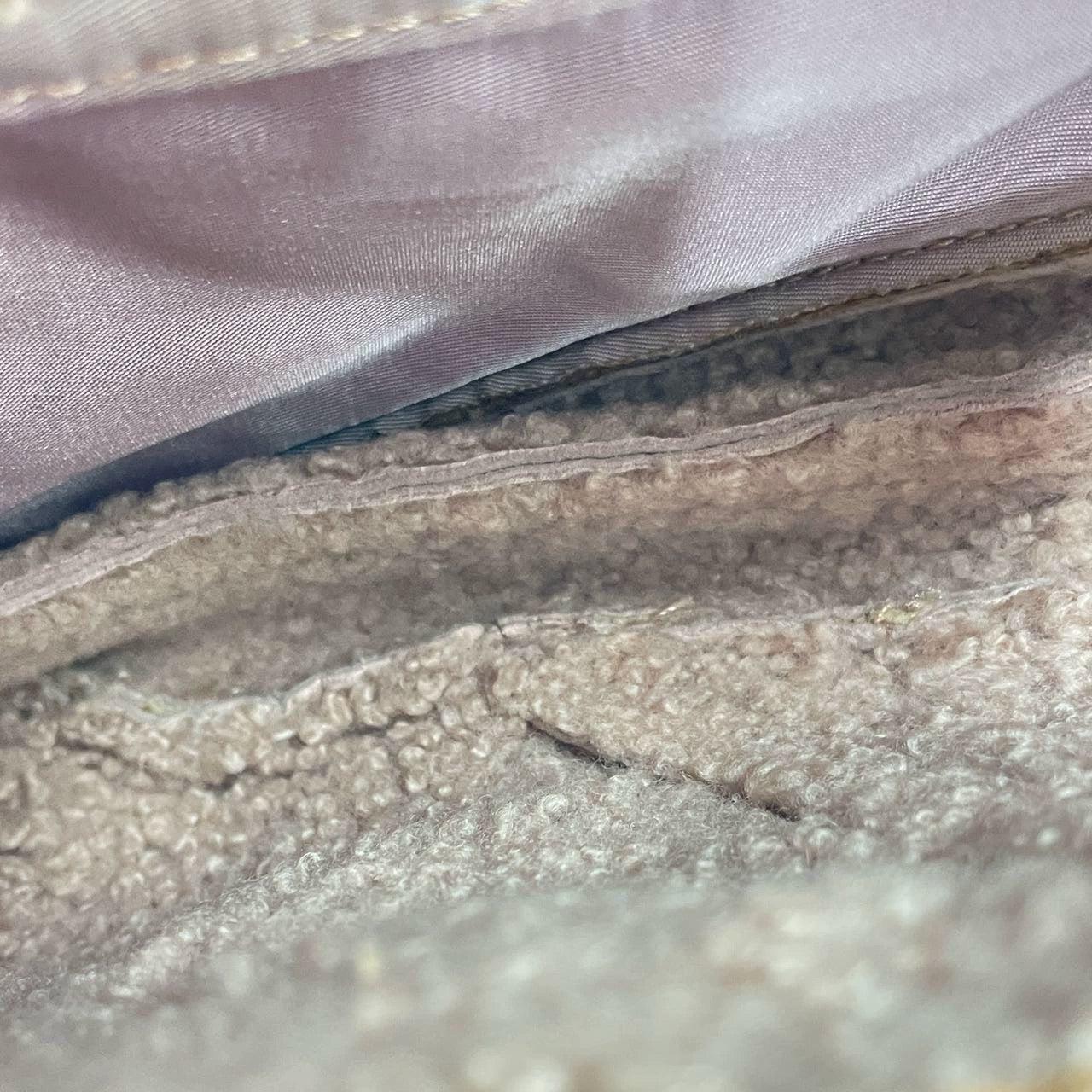 Dior Saddle Vintage Shoulder Bag Medium Shearling and Ostrich Leather Pink For Sale 4
