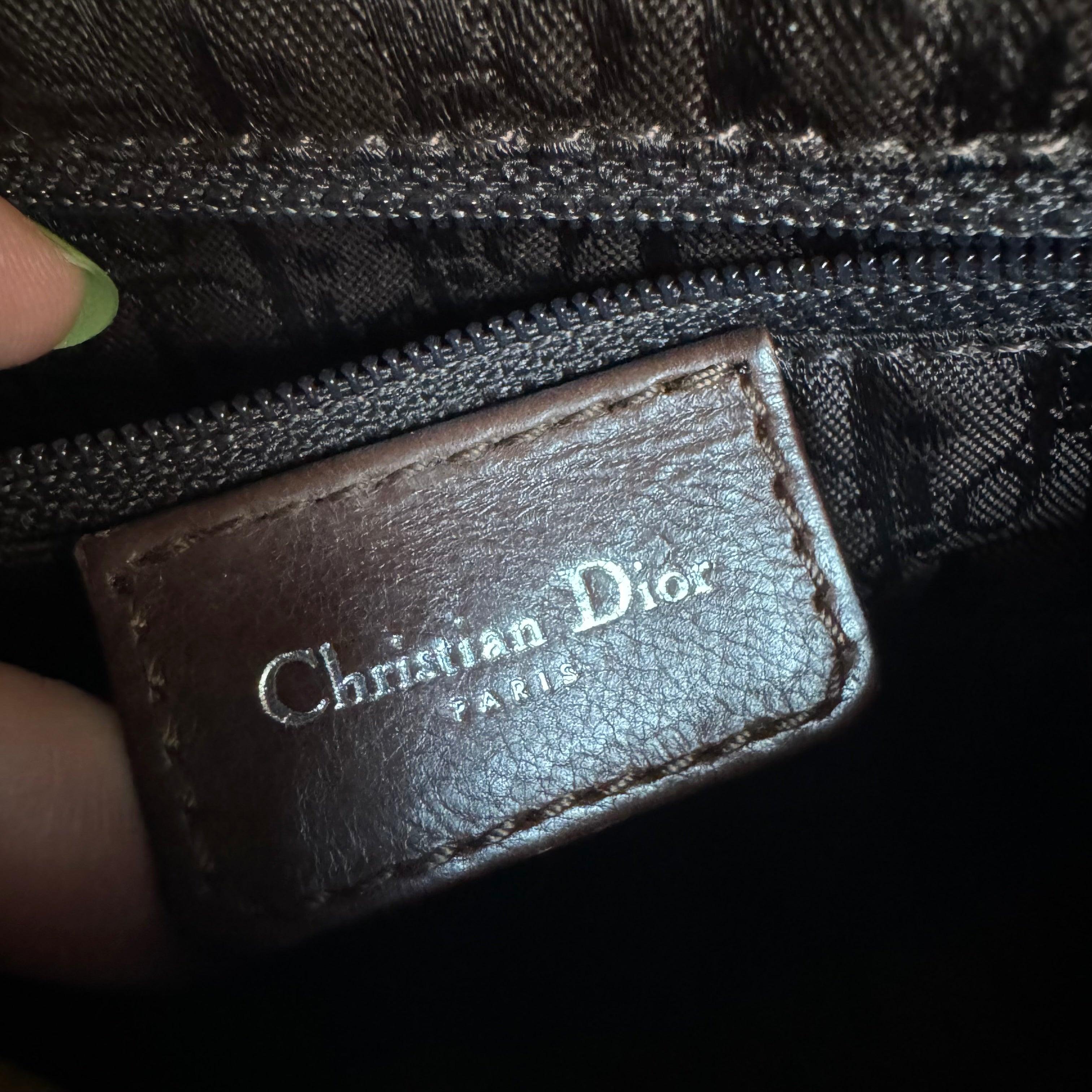 Dior Saddle Vintage Shoulder Bag Shearling Brown and While 12