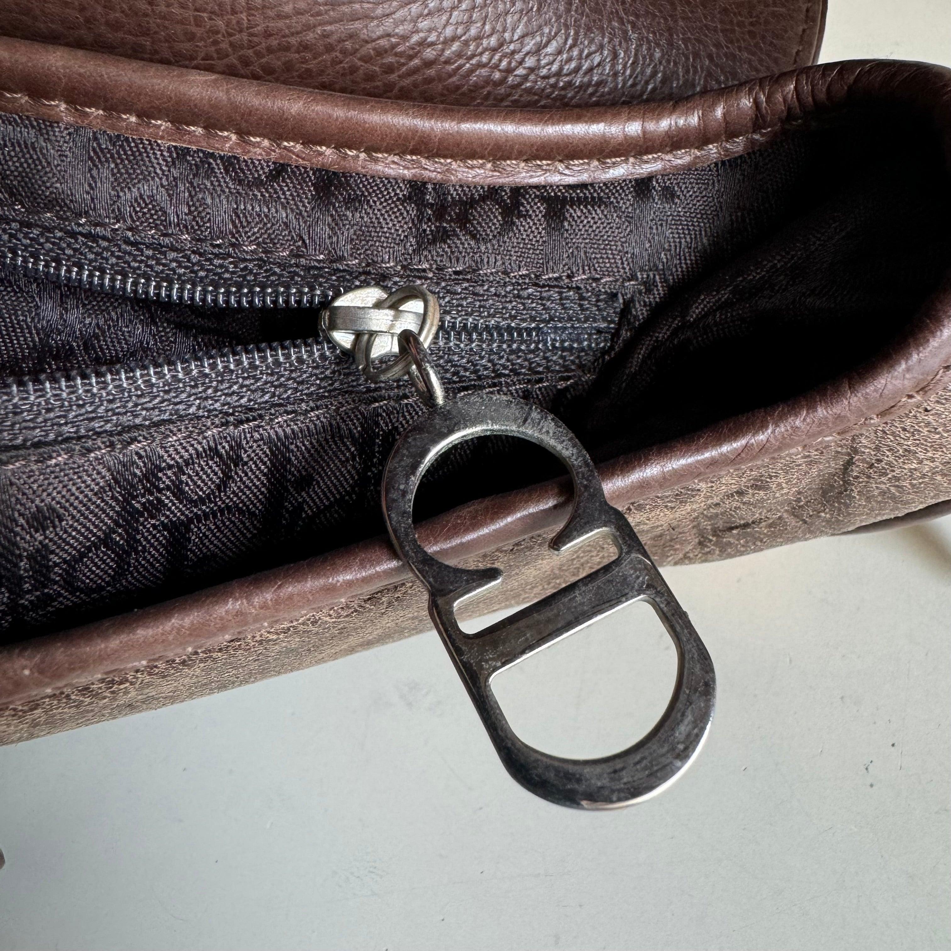 Dior Saddle Vintage Shoulder Bag Shearling Brown and While 14