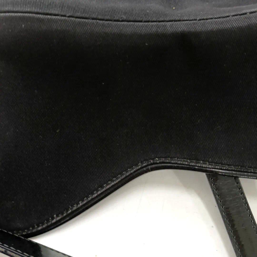 Dior Saddle Vintage So Black Fabric and Patent Leather Shoulder Bag In Good Condition For Sale In AUBERVILLIERS, FR