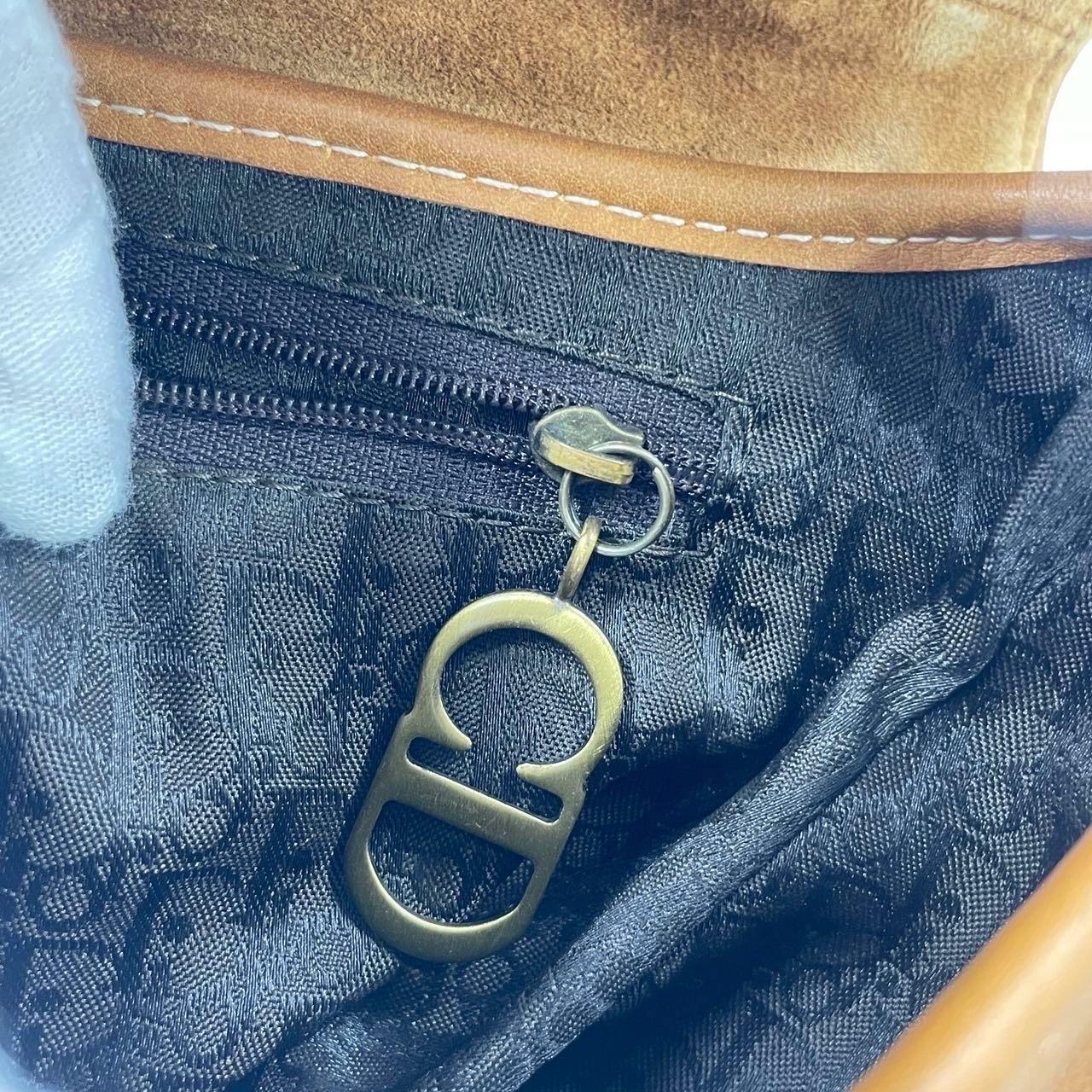 Dior Saddle Vintage Tan Brown Calfskin Leather Gold Hardware Shoulder Bag For Sale 6