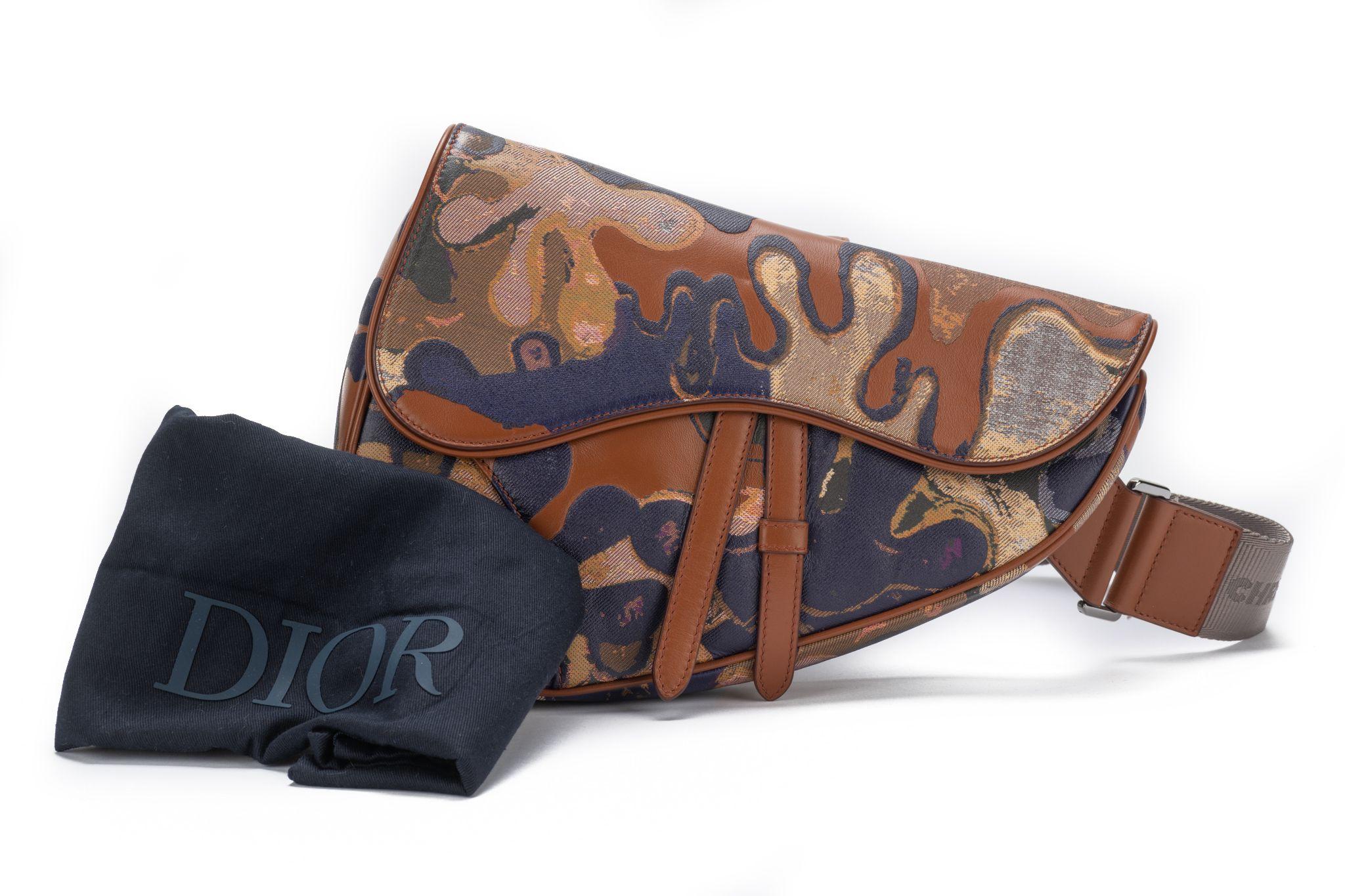 Dior Saddle X Peter Doig Grain Crossbody For Sale 4