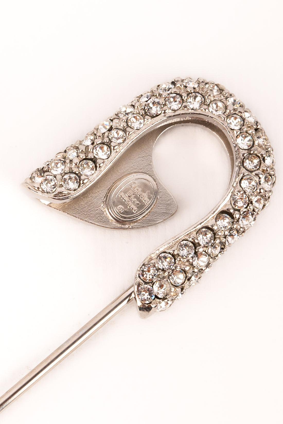 Dior Broche de sécurité avec strasss Swarovski, années 1990 en vente 1