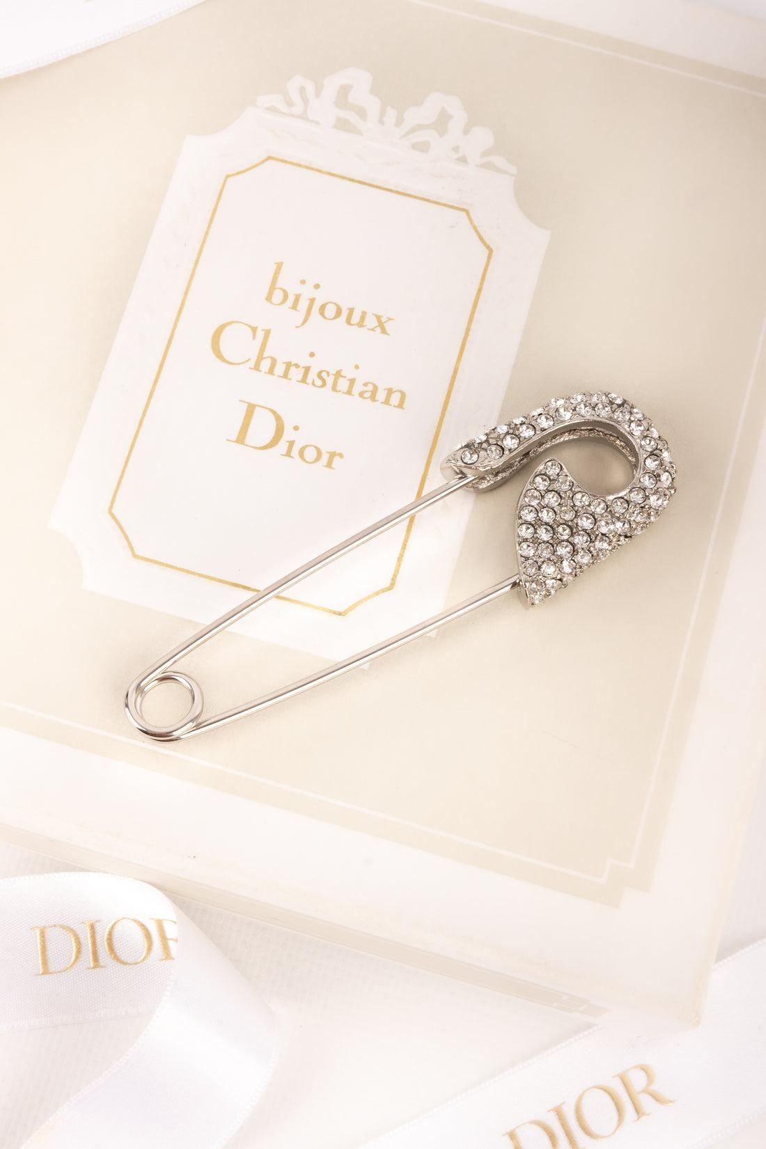 Dior Broche de sécurité avec strasss Swarovski, années 1990 en vente 2