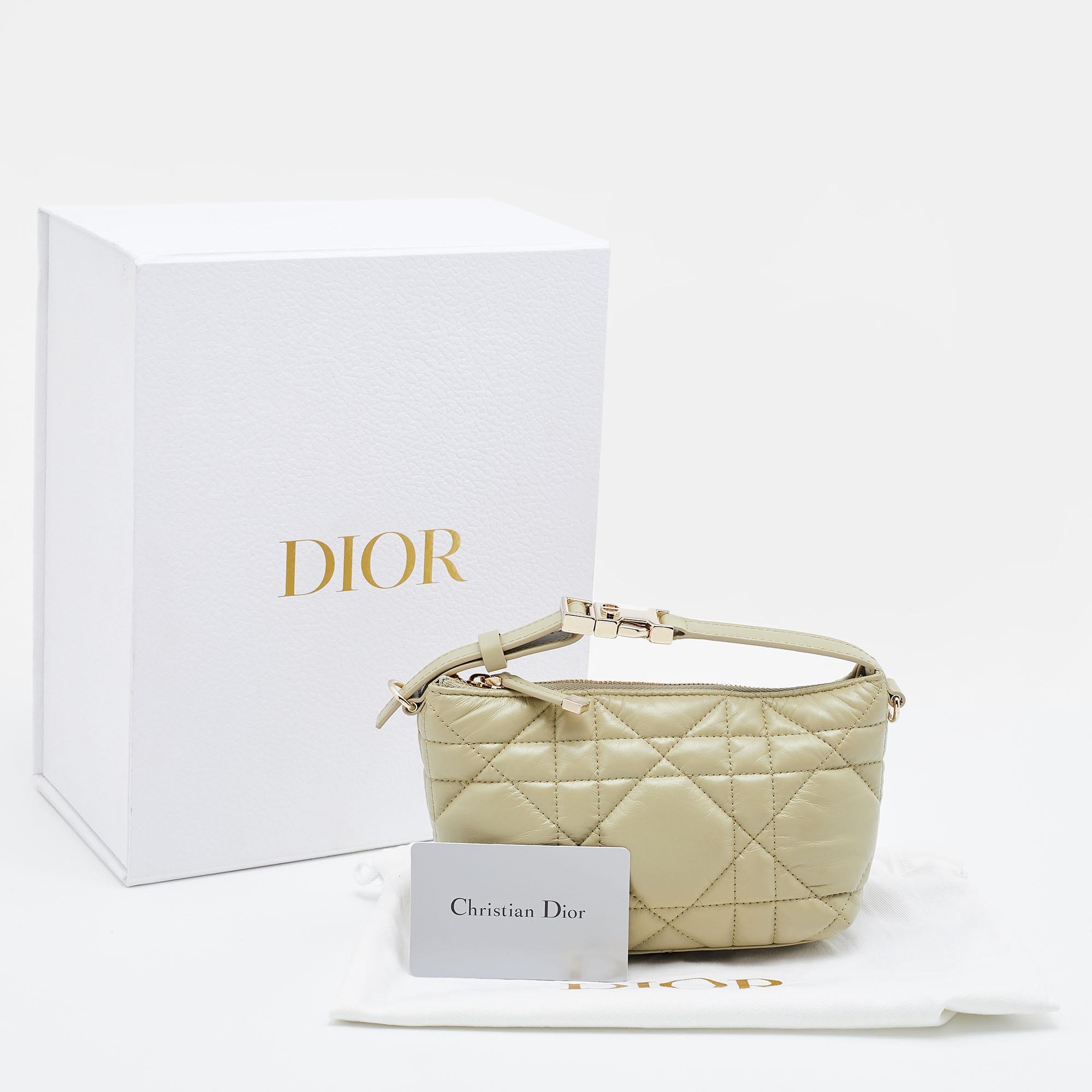 Dior Sage Green Macrocannage Leather Small Diortravel Nomad Pouch 9