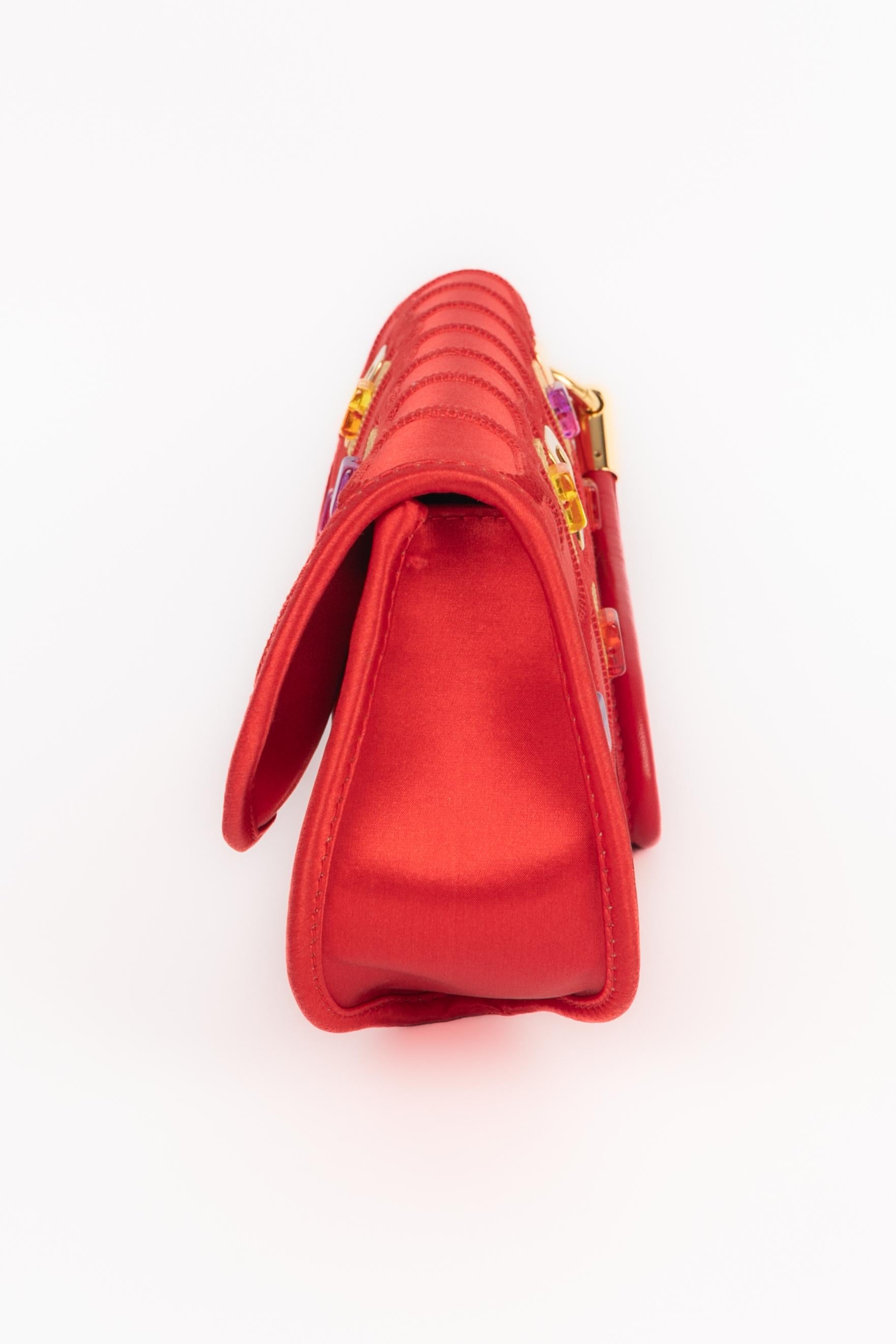 Dior satin handbag In Excellent Condition For Sale In SAINT-OUEN-SUR-SEINE, FR