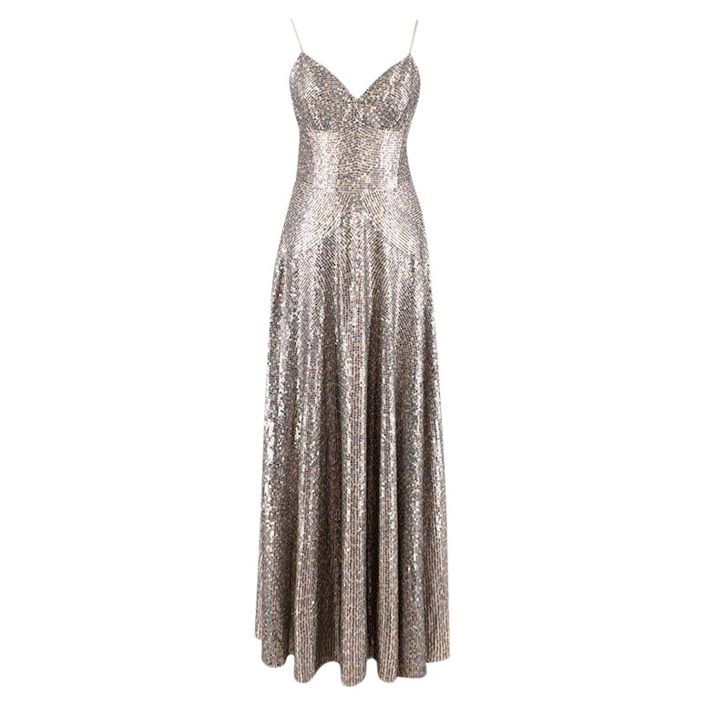 Robe en soie ornée de paillettes Dior en vente