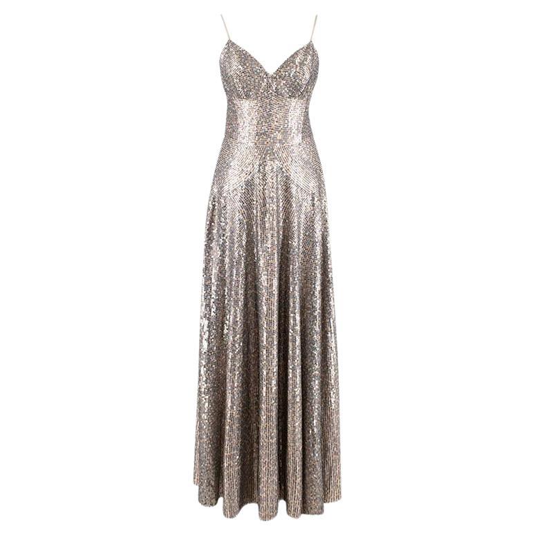 Dior Sequin Embellished Silk Gown For Sale