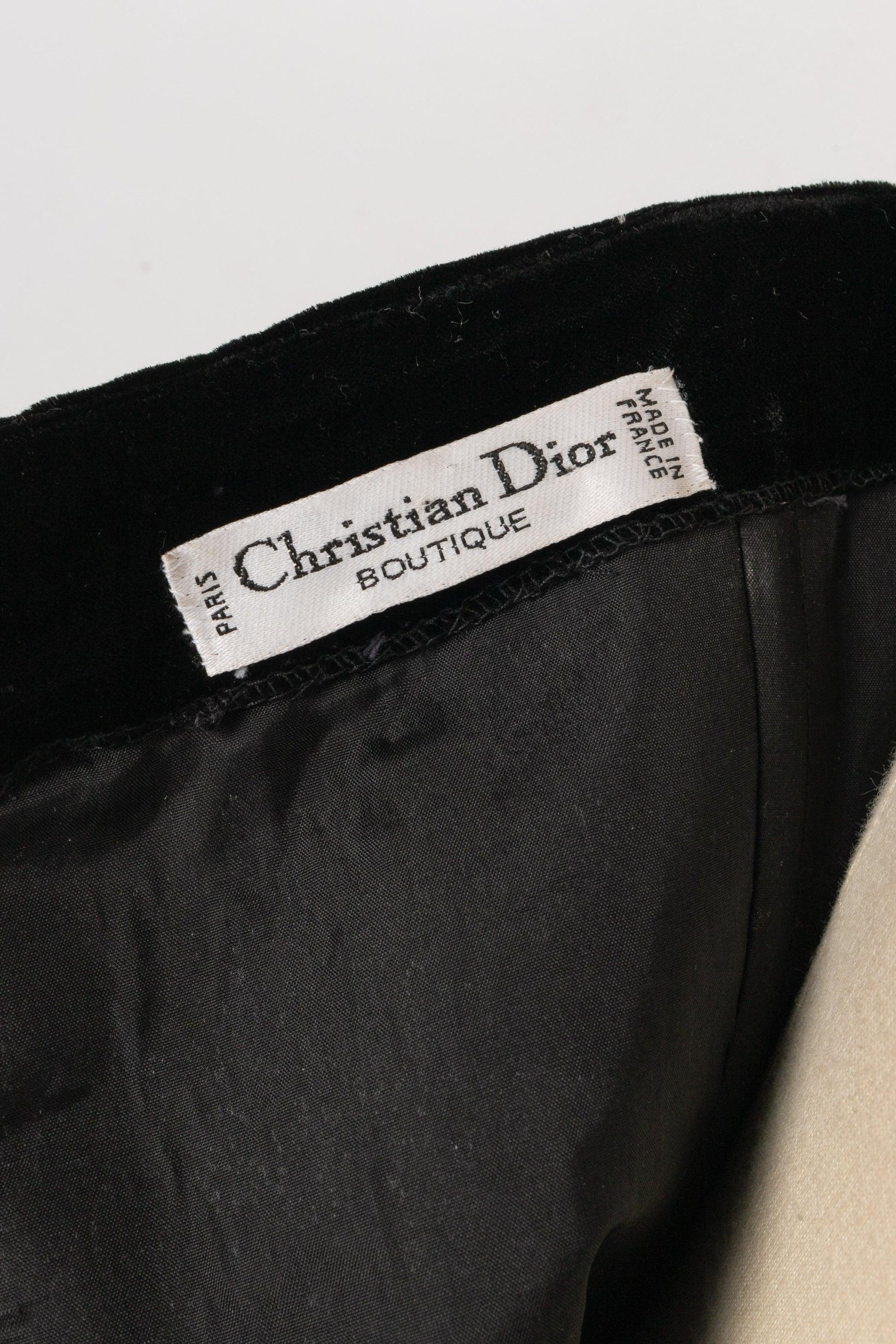 Dior Set Composed of Black Silk and Velvet Bustier Top For Sale 2