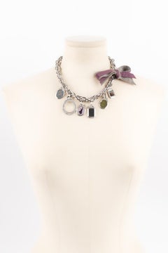 Dior Set of Necklace and a Bracelet in Silvery Metal
