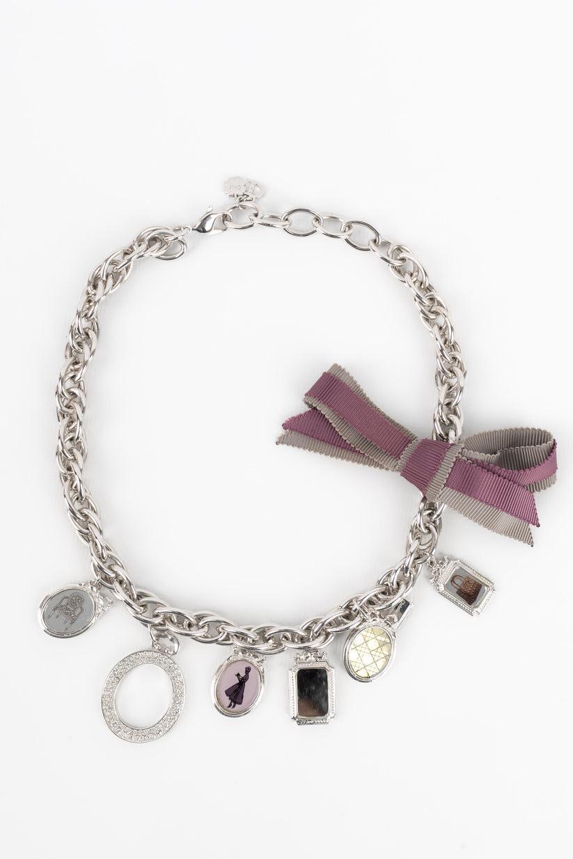 Women's Dior Set of Necklace and a Bracelet in Silvery Metal For Sale