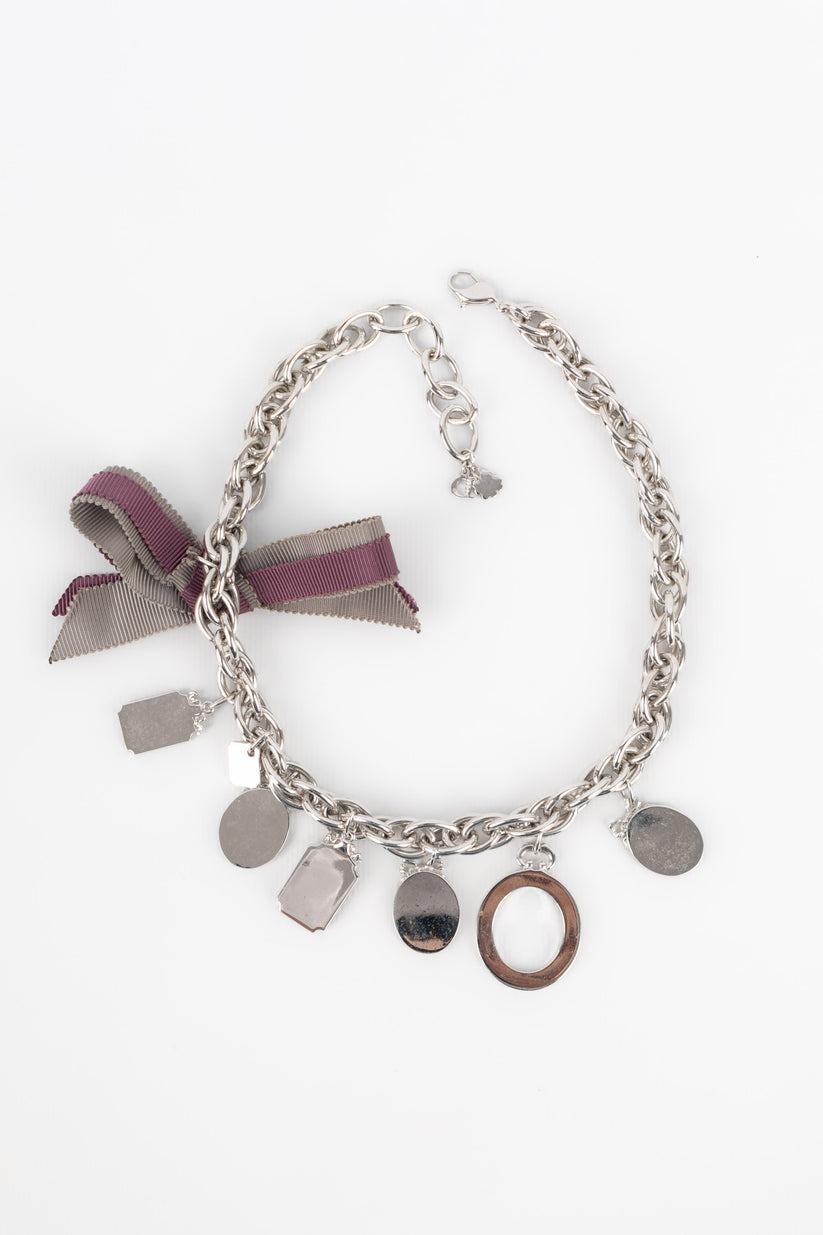 Dior Set of Necklace and a Bracelet in Silvery Metal For Sale 3