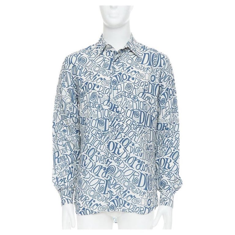 DIOR Chemise boutonnée à imprimé logo tourbillonnant et graffiti