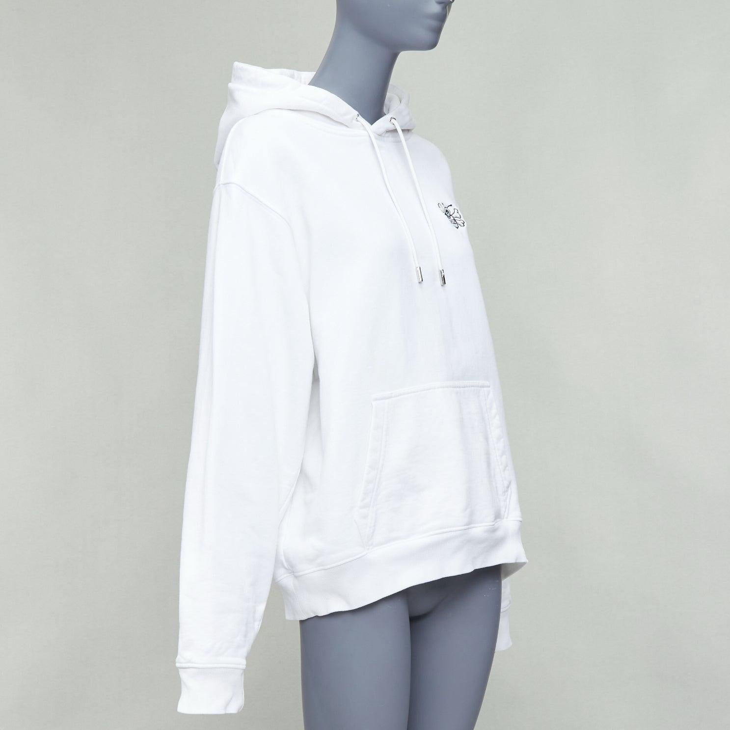 Gray DIOR Shawn Stussy logo bee embroidery cotton hoodie XXL For Sale