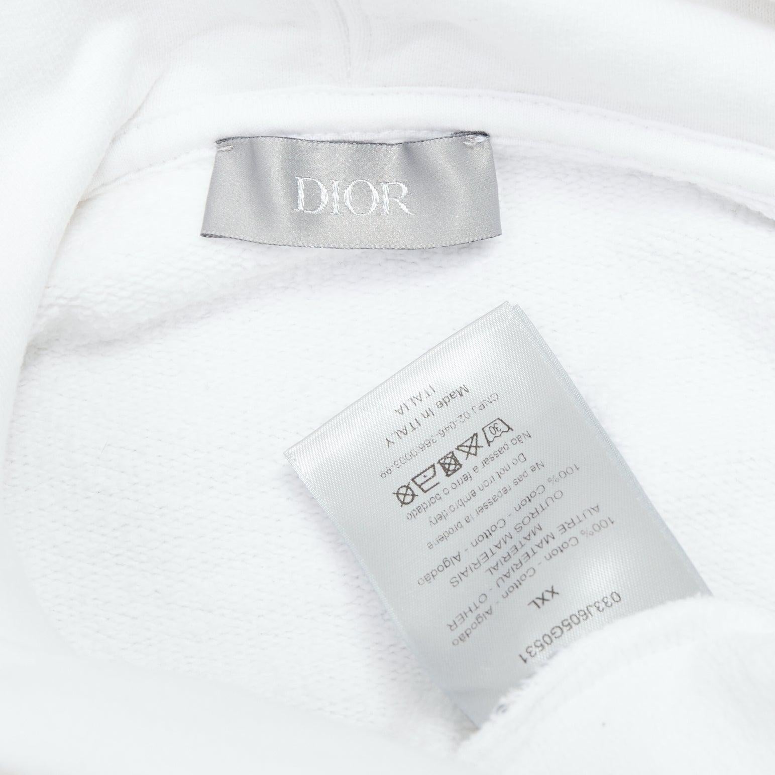 DIOR Shawn Stussy logo bee embroidery cotton hoodie XXL For Sale 3