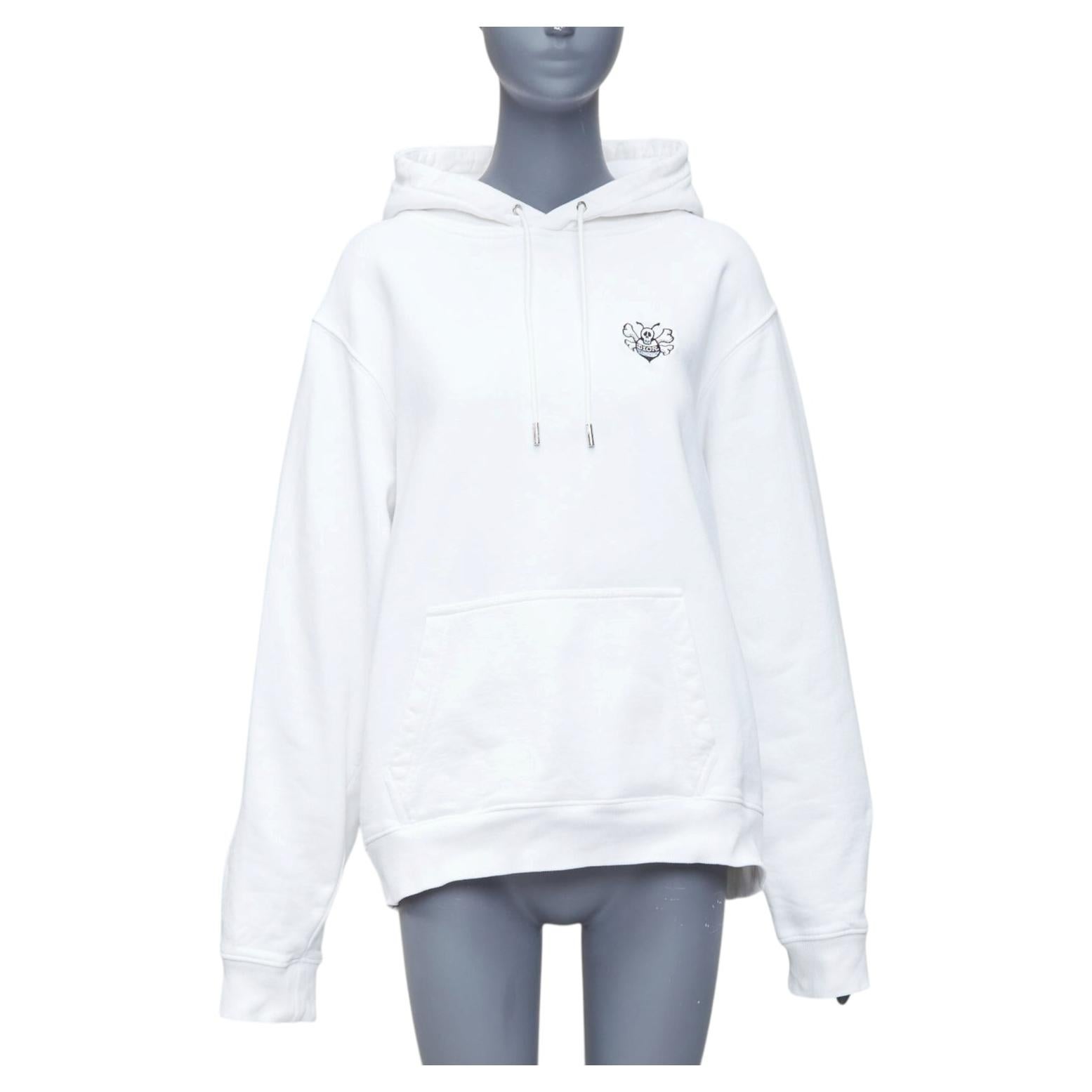 DIOR Shawn Stussy logo bee embroidery cotton hoodie XXL