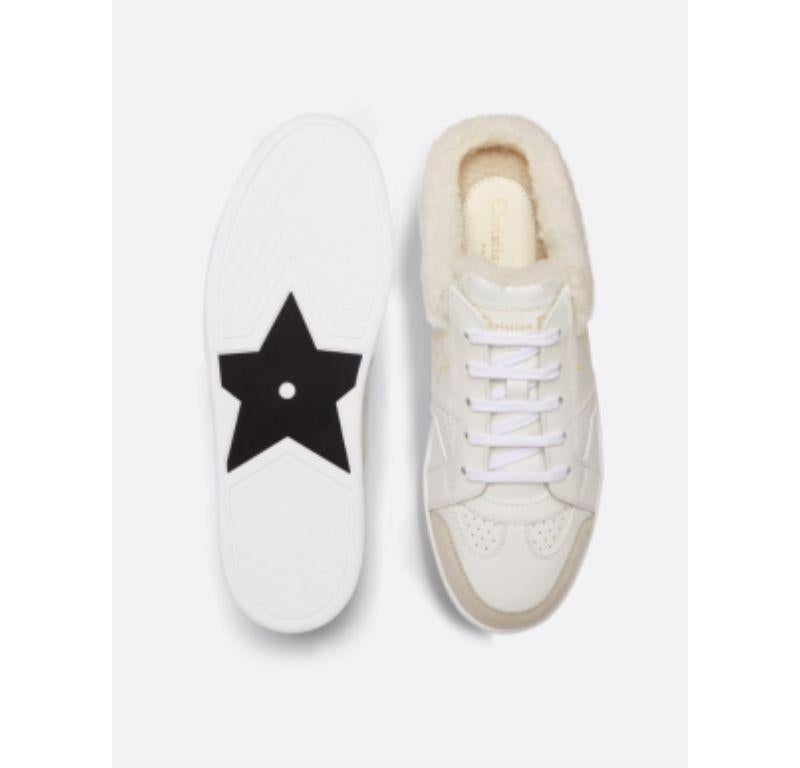 Women's or Men's Dior Shearling & Leather Slip-on Star Sneakers For Sale