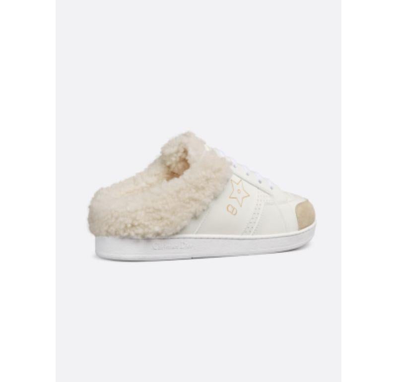 Dior Shearling & Leather Slip-on Star Sneakers For Sale 1