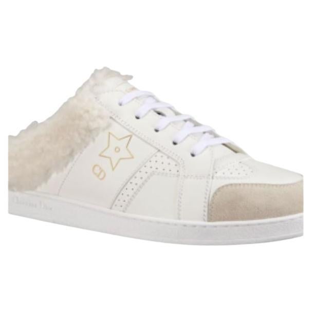 Dior Shearling & Leather Slip-on Star Sneakers For Sale