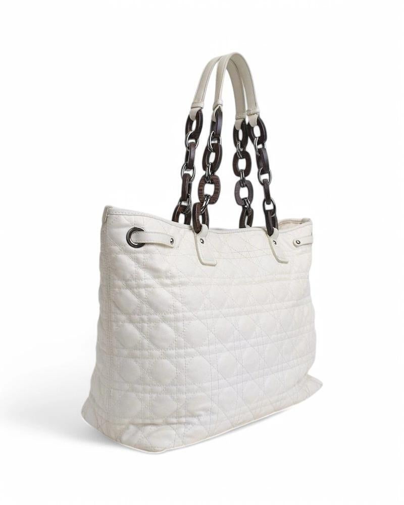 Women's Dior Shopper Lady Cannage White