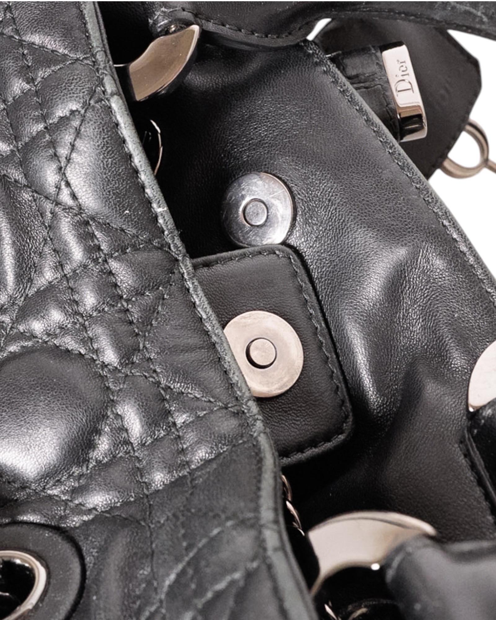 Dior Shopper Vorhängeschloss Cannage Soft Nera Borsa A Spalla 7