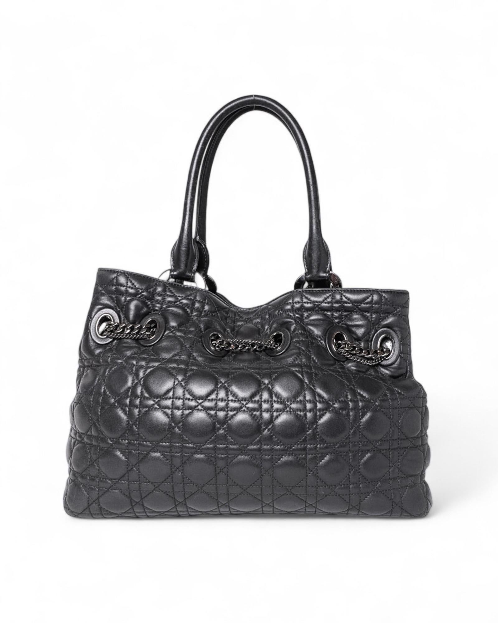 Dior Shopper Vorhängeschloss Cannage Soft Nera Borsa A Spalla 9