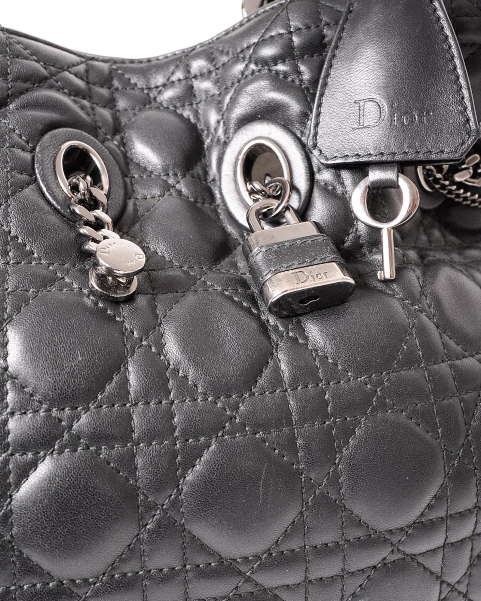 Dior Shopper Vorhängeschloss Cannage Soft Nera Borsa A Spalla 2