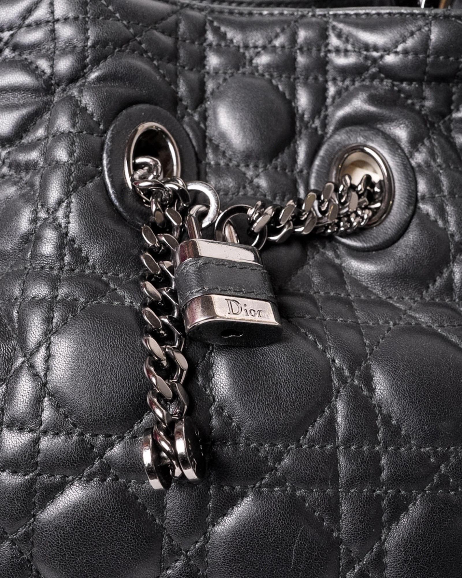 Dior Shopper Vorhängeschloss Cannage Soft Nera Borsa A Spalla 3