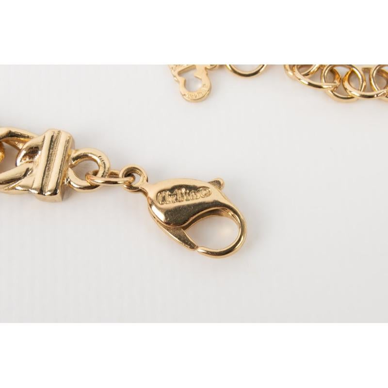 Dior Collier court en métal plaqué or et résine colorée en vente 2