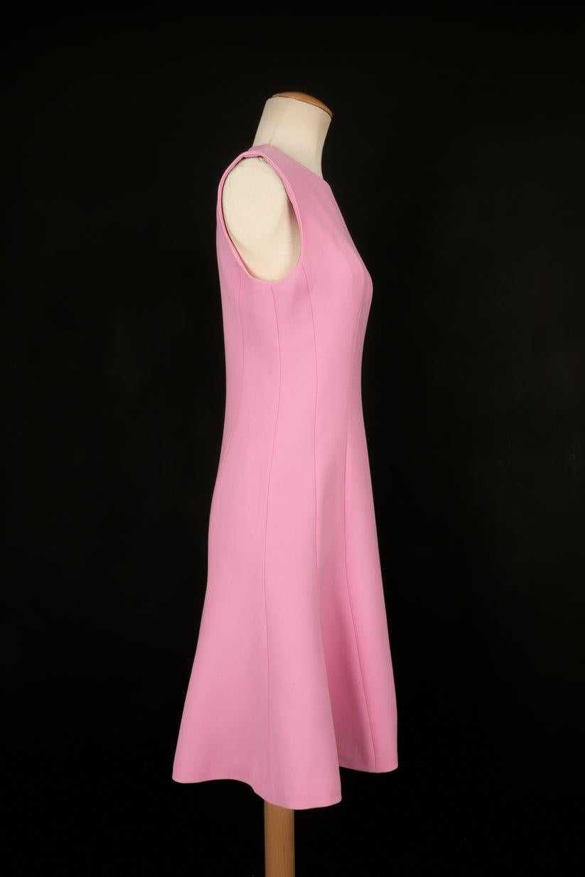 Dior Kurzes rosafarbenes Wollkleid Damen im Angebot