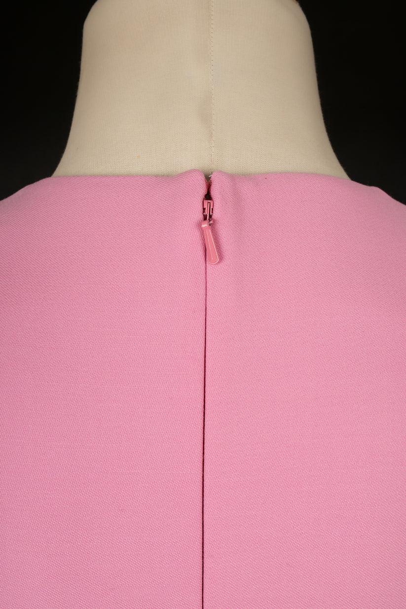 Dior Kurzes rosafarbenes Wollkleid im Angebot 1