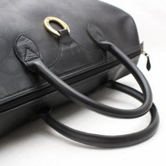 Dior Signature Monogram Trotter Oblique Boston Duffle 868572 Black Coated Canvas
