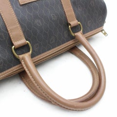 Dior Signature Oblique Monogram Trotter Boston 869842 Brown Coated Canvas