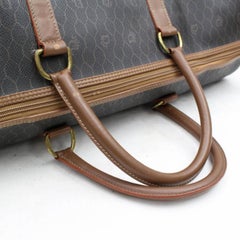 Dior Signature Oblique Monogram Trotter Boston Duffle 868233 Black Coated Canvas