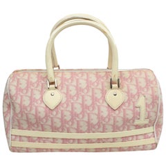 Dior Signature Oblique Monogram Trotter No. 1 Boston 868940 Pink Coated Canvas S