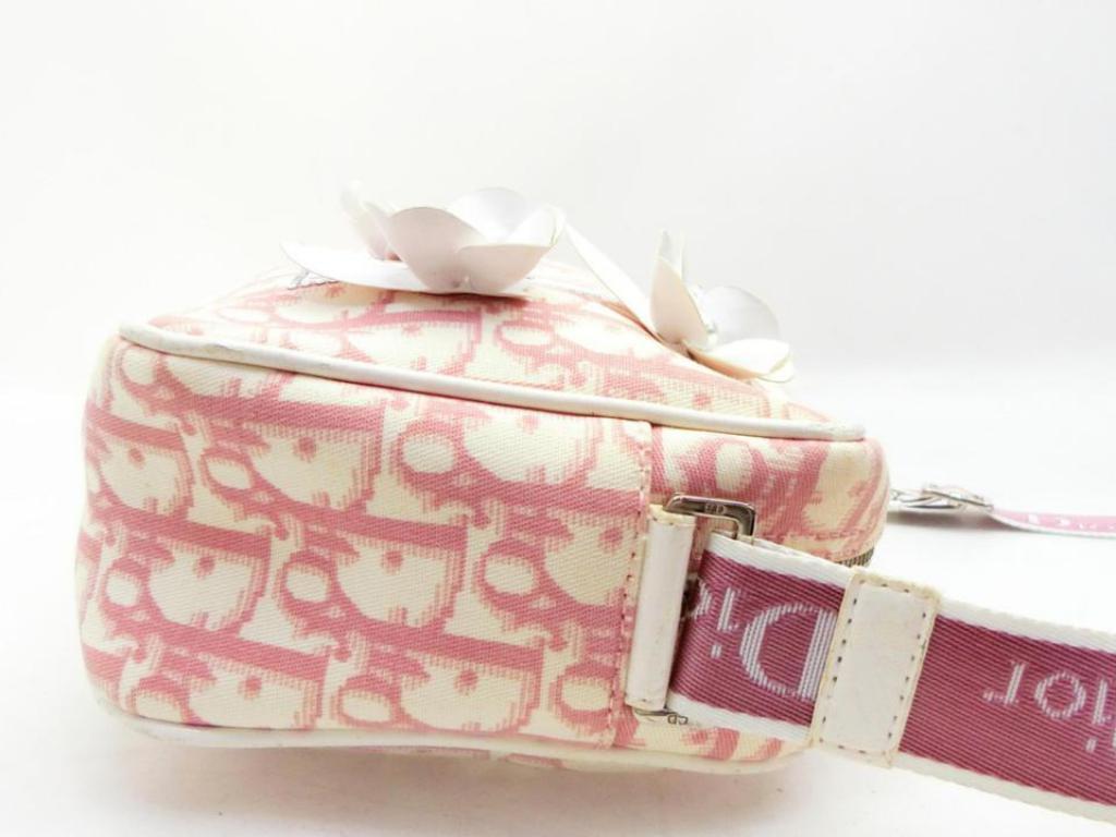 Dior Signature Oblique Monogram Trotter No. 1 Camera 232441 Pink Coated Canvas S For Sale 3