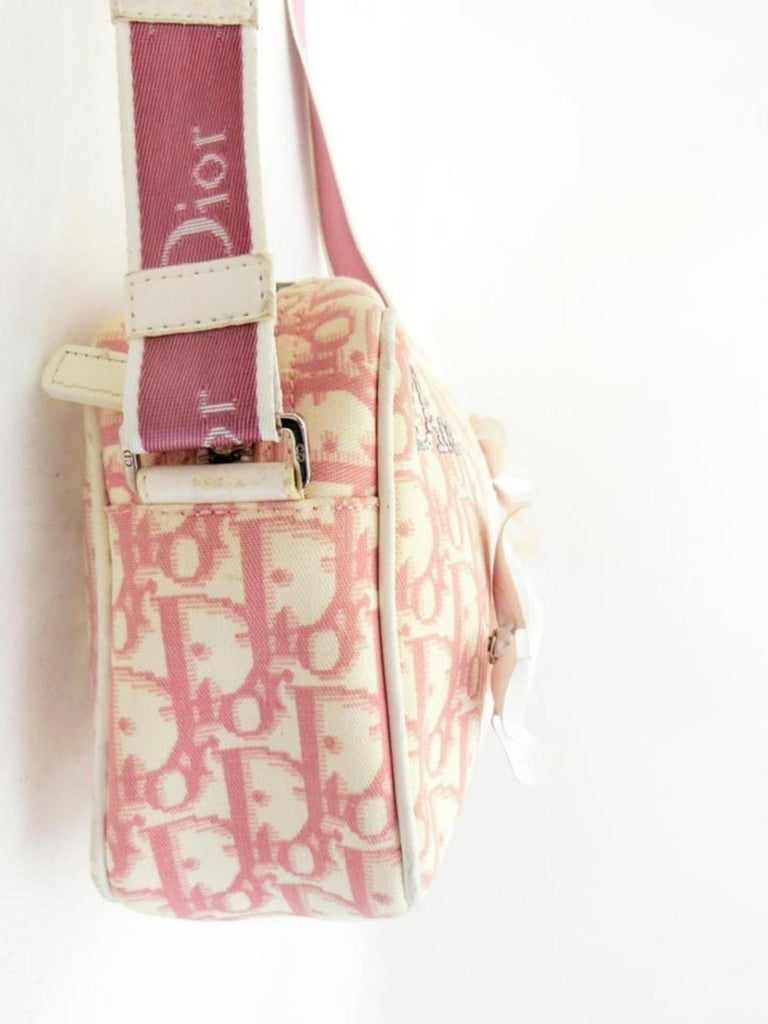 Dior Vintage - Oblique Canvas Shoulder Bag - Pink - Leather