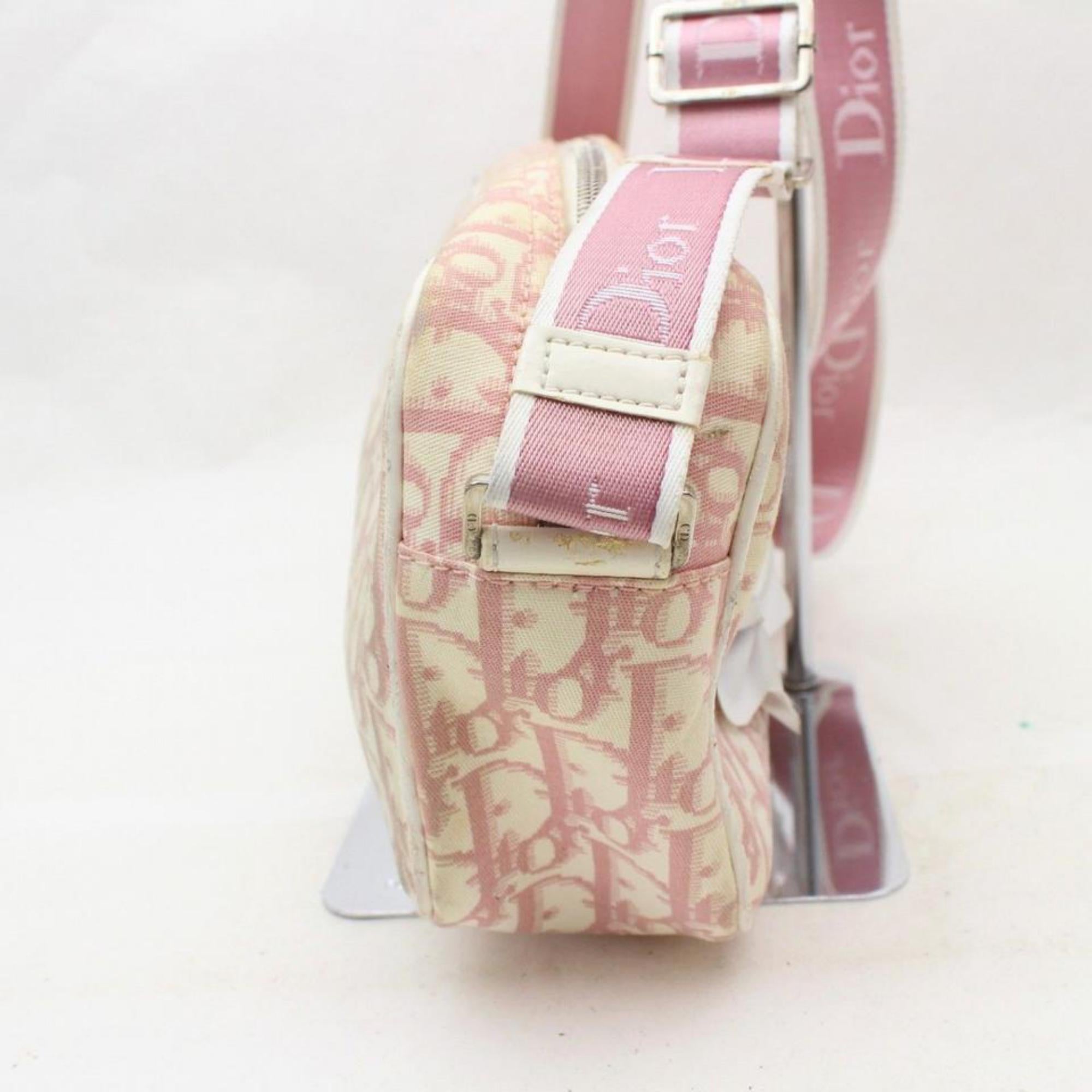 Dior Signature Oblique Monogram Trotter No 1 Camera 869222 Pink Shoulder Bag For Sale 1