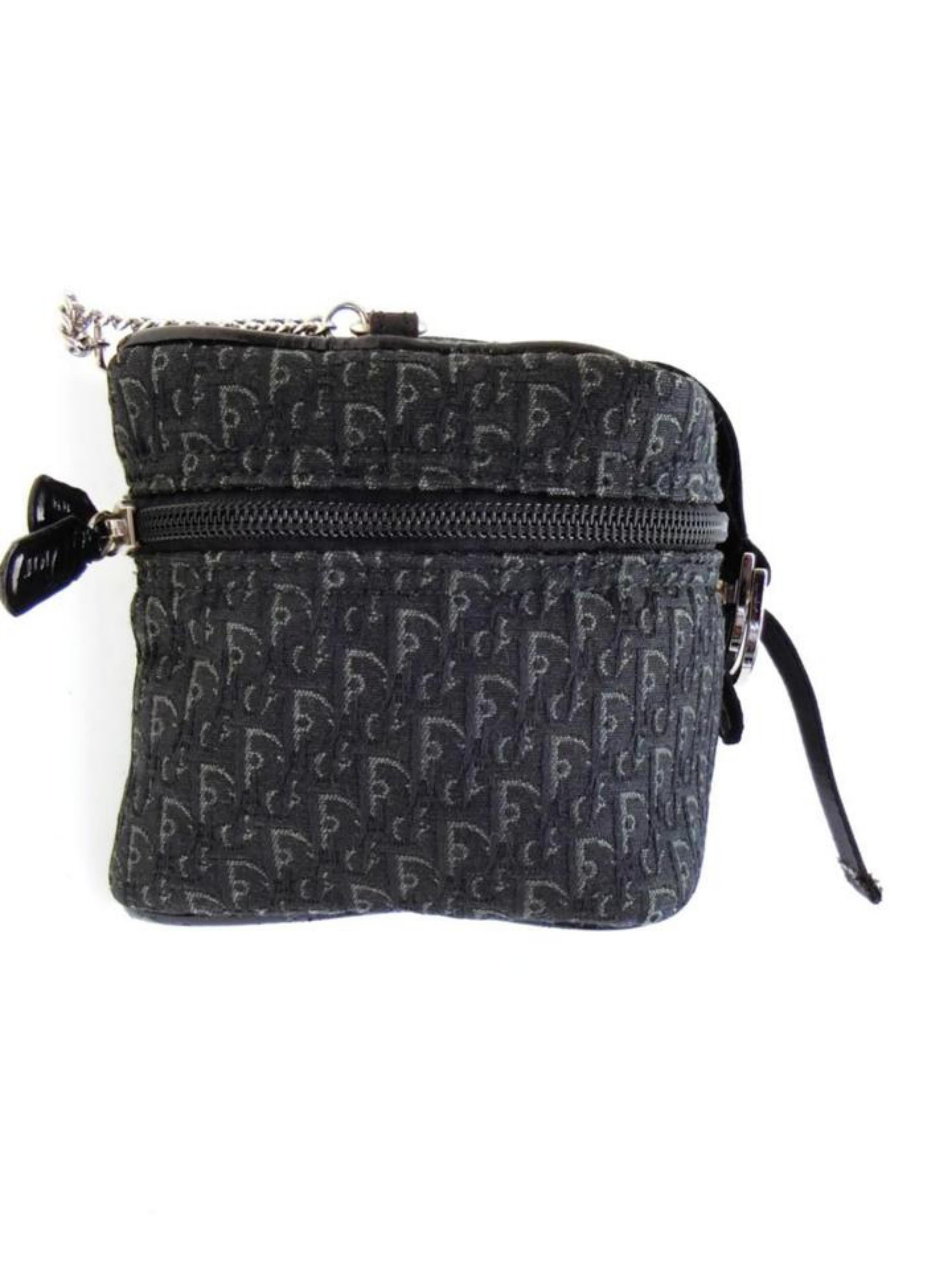 Dior Signature Oblique Monogram Trotter Vanity Chain Case 232569 Cosmetic Bag For Sale 3