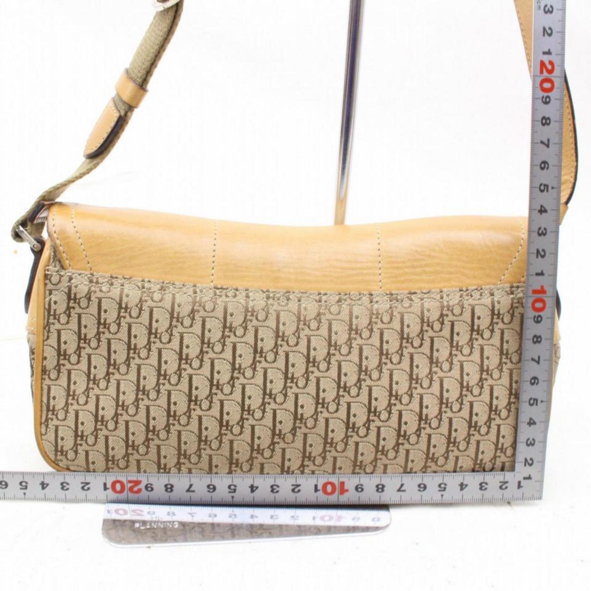 Dior Signature Oblique Trotter Baguette 868850 Brown Canvas Shoulder Bag In Good Condition For Sale In Forest Hills, NY
