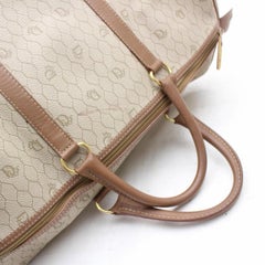 Dior Signature Oblique Trotter Boston Duffle 868163 Beige Canvas Travel Bag